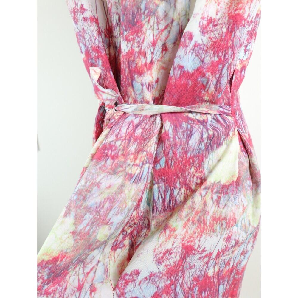 Reiss US 6 Brio Abstract Print Dress Tie Waist Shift Pink Cream - Picture 9 of 11